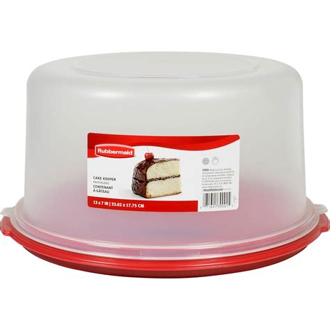 Top Shelf Elements Round Cake Carrier Two Sided Holder Serves as Five Section Serving Tray, Portable Stand Fits 10 inch Cake, Box Comes with Handle, Container Holds Pies (White. . Rubbermaid servin saver cake keeper